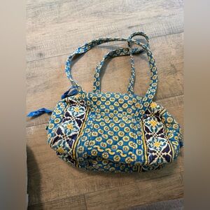 Vera Bradley Blue and Yellow Quilted Shoulder Bag